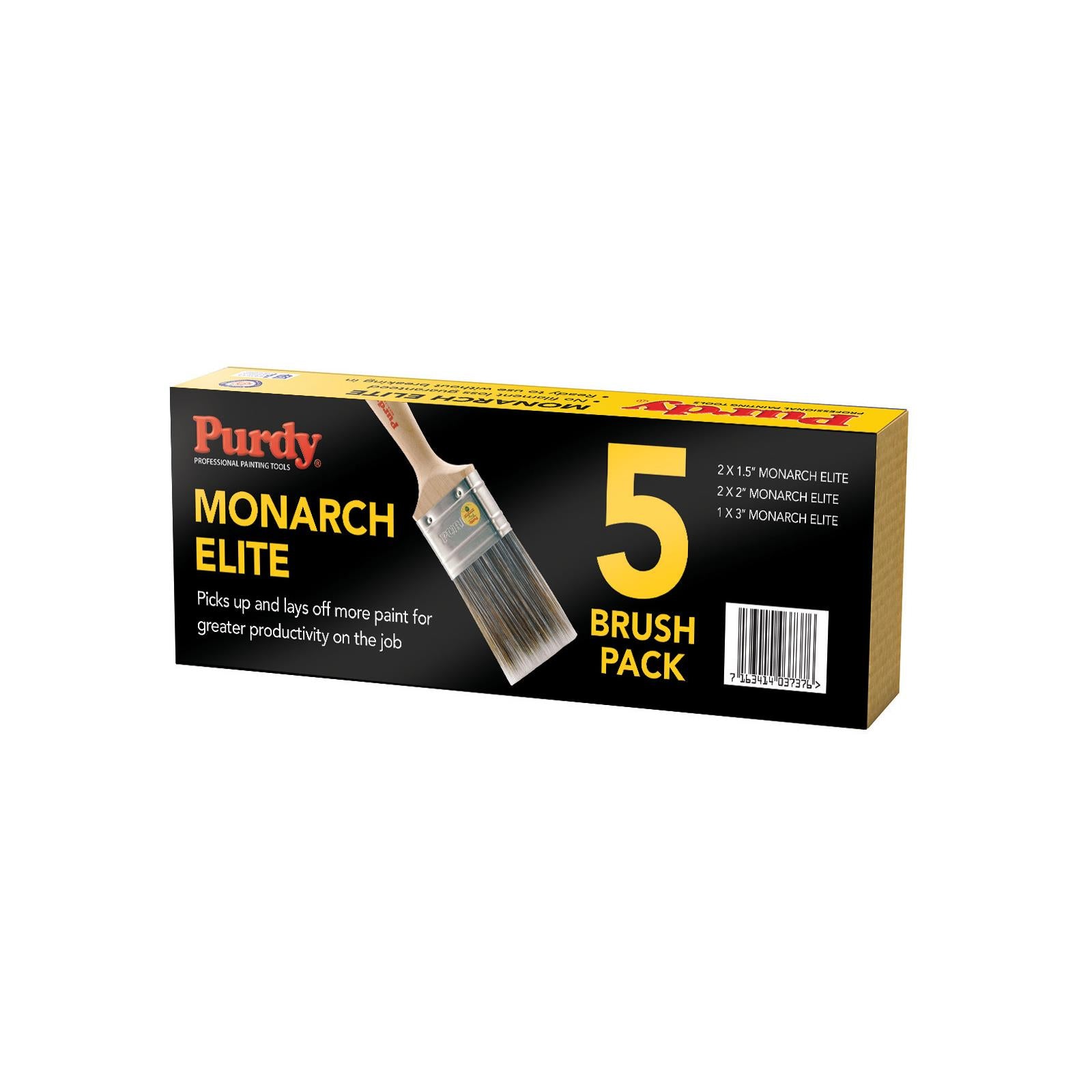 PURDY MONARCH ELITE BOX SET 5PCE 2x1.5 2x2 1x3