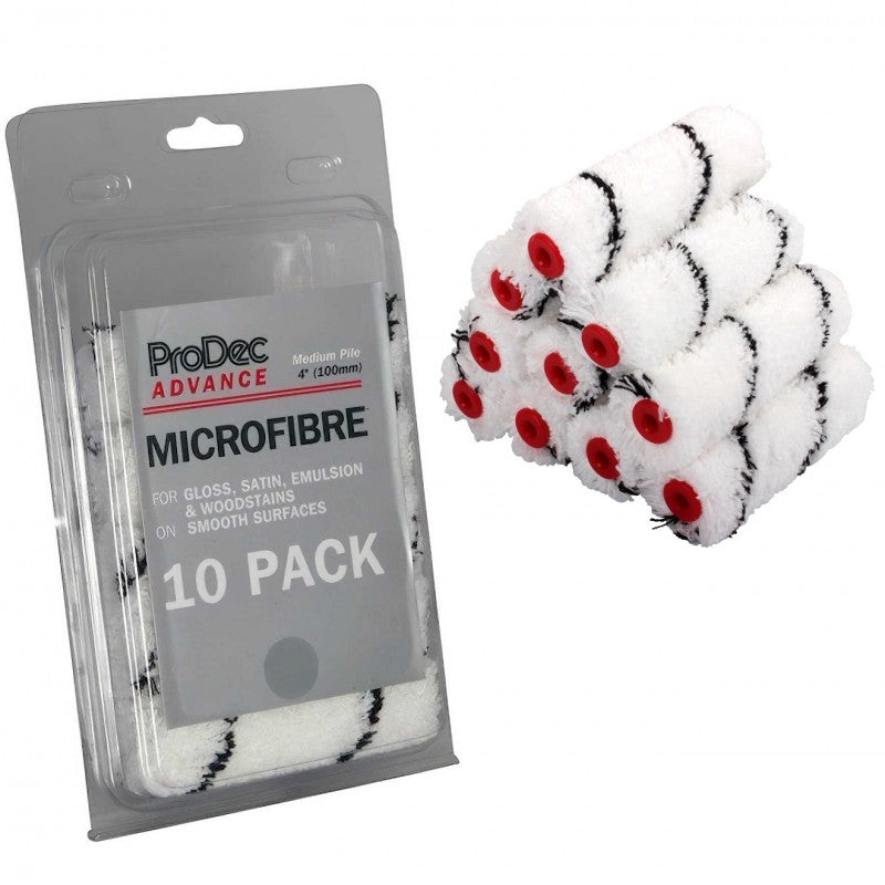 PRODEC RAD ROLLER SLEEVE MICROFIBRE MED 4INCH 10PK