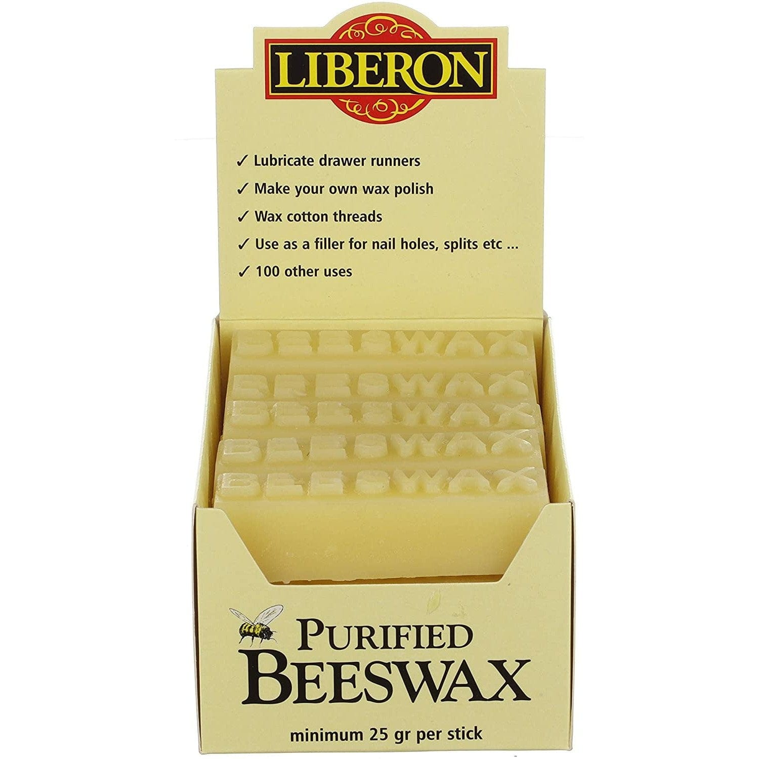 LIBERON PURIFIED BEESWAX BOX 15 X 25G